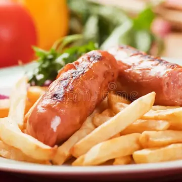 French Fries + 2 Sausages