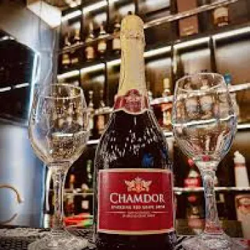 A bottle of Chamdor Sparkling Wine
