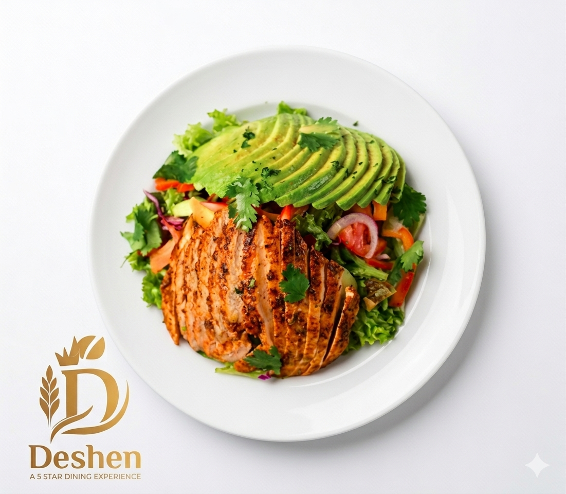 California Garden Salad with Spicy Chicken